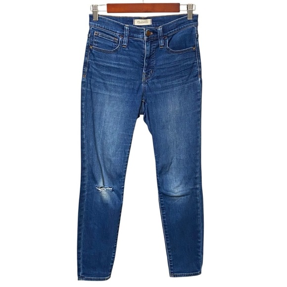 Madewell Roadtripper Jansen Skinny Jeans Size 26 Petite Distressed Denim - Picture 1 of 6